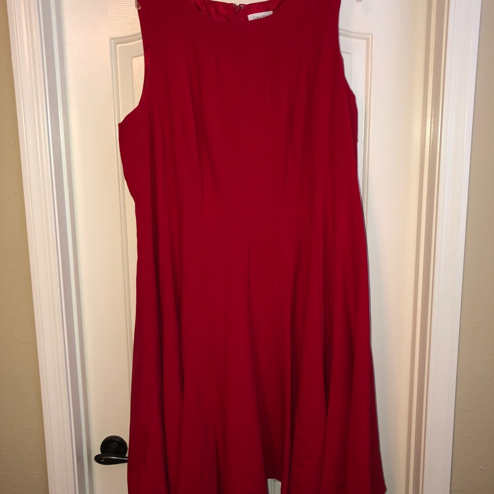 Calvin Klein 20W Red Full Skirt dress